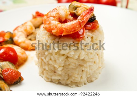 risotto with shrimps and mussels