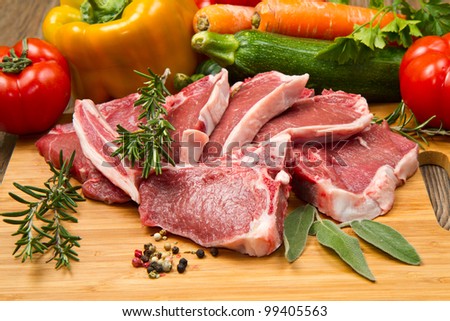 cutlet of lamb with vegetables