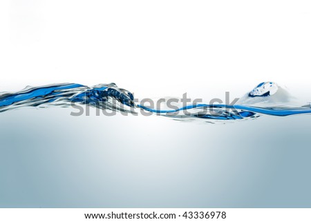 water surface with a blue and white background