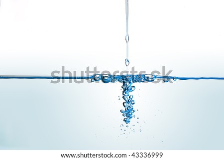 water surface with a blue and white background