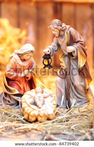 nativity scene; Jesus Christ, Mary and Josef
