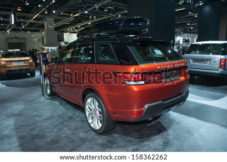 FRANKFURT, GERMANY - SEPTEMBER 11: Frankfurt international motor show (IAA) 2013. Range Rover Sport new generation