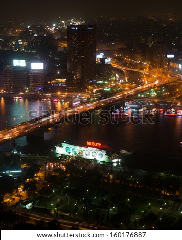 CAIRO - MAY 7: Night view of Cairo from Cairo tower on May 7, 2013, Egypt. Cairo - the capital of Egypt and the largest city in the Arab world and Africa.