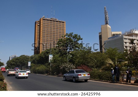 NAIROBI, KENYA - JAN 12: Uhuru highway on January 12, 2009 in Nairobi, Kenya. Nairobi is situated about 1661 meters above sea level and it is the most populous city in East Africa.