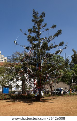 Christmas tree in city center. Nairobi, Kenya