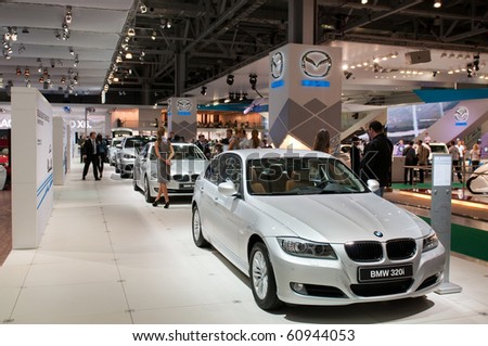 MOSCOW - AUG 26: BMW exhibition stand at the Moscow International Automobile Salon 2010 on August 26, 2010 in Moscow, Russia.