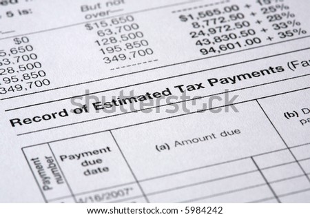 Tax form and rate table of payments to be made.