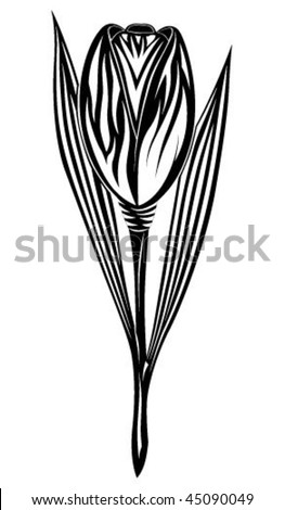 stock vector : Tulip, tattoo