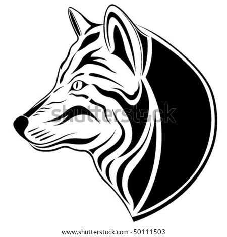 stock vector Wolf tattoo