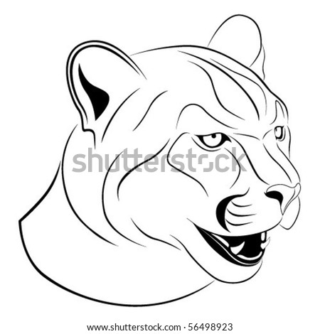 stock vector Abstract Cougar in the form of a tattoo