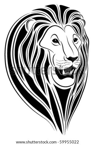 stock vector Lion in the form of a tattoo