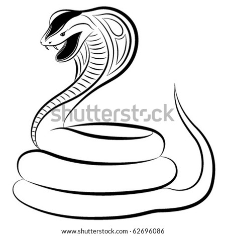 stock vector Cobra in the form of a tattoo