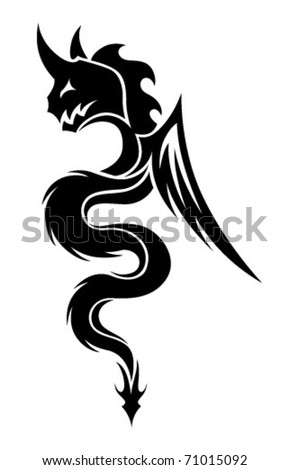 stock vector Vector Dragon tribal tattoo