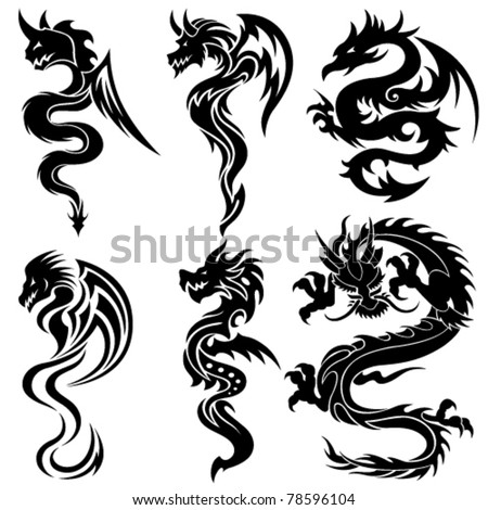 dragons tribal tattoo