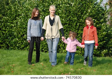Family in the garden