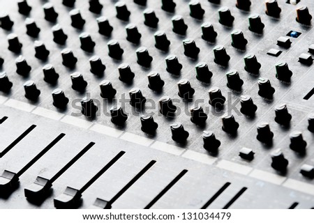 Music record studio mixing desk