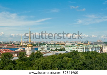 View to Admiralty, Winter palace (Hermitage) and Peter and Paul\'s fortress in St.Petersburg, Russia.\
\
See more photos: http://www.shutterstock.com/sets/14773-saint-petersburg-russia.html?rid=522649
