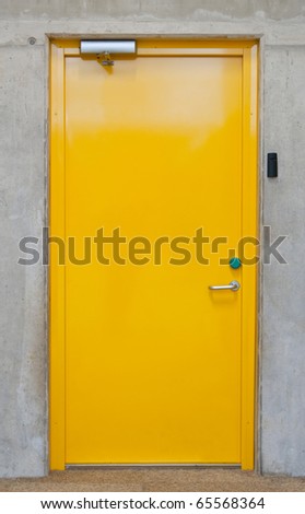 Yellow door with security lock