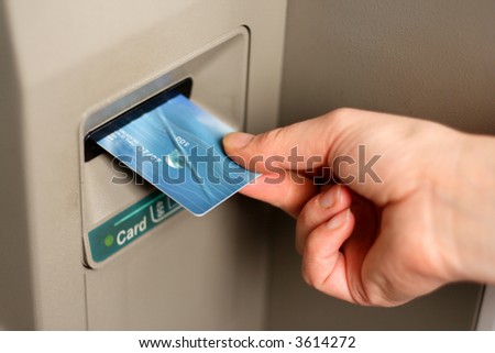 Bank card in ATM machine