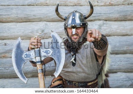 Portrait of the angry viking
