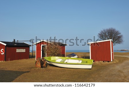 Wood houses of camping in Sweden
