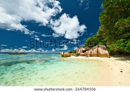 Beautiful beach at Seychelles, La Digue, Anse Source d\'Argent