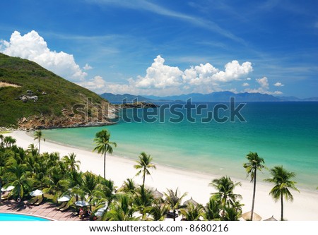 Beach Scene, Tropics, Pacific ocean