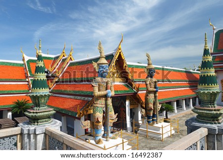 Thailand, Bangkok. Temple against sky.