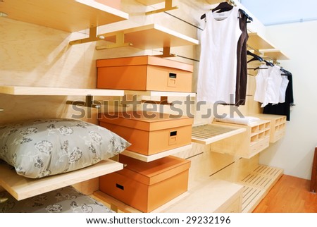 Closet wardrobe private room interior