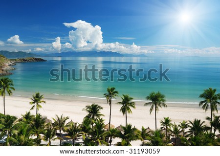 Beach Scene, Tropics, Pacific ocean