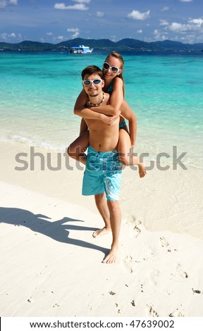 stock photo : Couple on a tropical beach