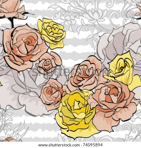 Yellow Rose Outline