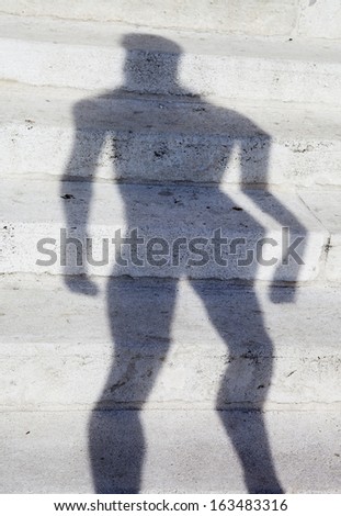 Man shadow on steps