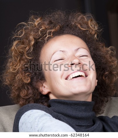 stock photo : laughing pretty women without make-up