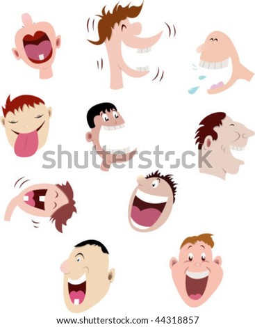 laughing face clip art. of laughing face in a set