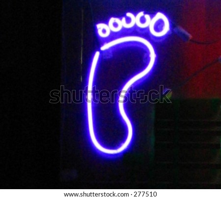 foot neon sign
