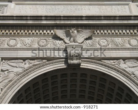 Detail of Washington Square arch in New York City