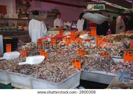 Fish store in Chinatown, New York City