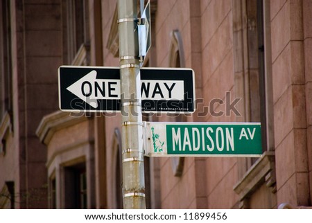 new york city street signs. street sign in New York