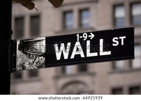 Sign on Wall street in New York City Sign on Wall street in New York City