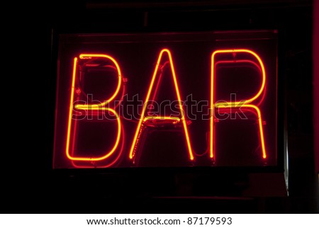Neon bar sign in New York City