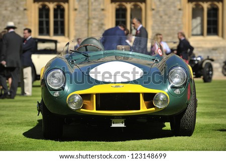 UNITED KINGDOM - SEPTEMBER 13: Aston Martin on display at the United Kingdom Concours d\'elegance Classic Car Expo at Windsor Castle on September 13, 2012 in Windsor, United Kingdom.