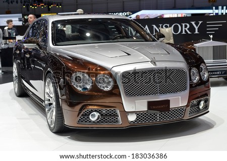 GENEVA, MAR 4: Bentley styled by Mansory displayed at the 84th International Motor Show International Motor Show in Geneva, Switzerland on March 4, 2014.