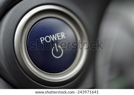 Power and start on and off button in car