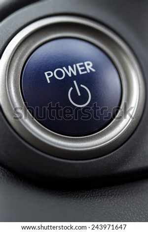 Power and start on and off button in car