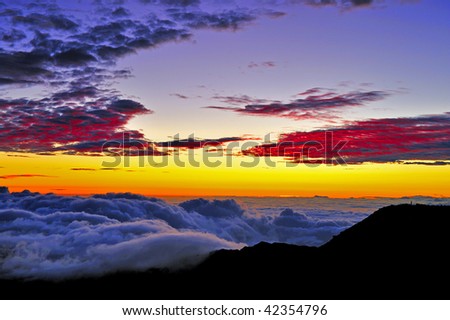Sunrise on the summit of Haleakala on the Hawaiian Island of Maui