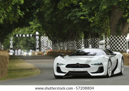 GOODWOOD, UNITED KINGDOM - JULY 3: Citroen GT Concept Car drives up the hill at the Goodwood Festival of Speed in the United Kingdom on July 3rd 2010 in Goodwood, UK