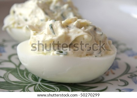 Stuffed eggs on a plate