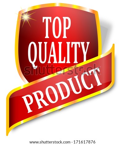 Red label indicating the product top quality - illustration