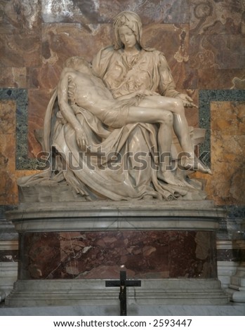 One of Michelangelo's most famous works: Pieta in St. Peter's Basilica in Vatican